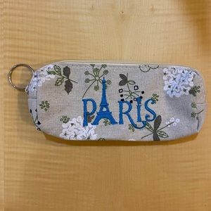 Paris 7” Linen Pouch with Key Ring